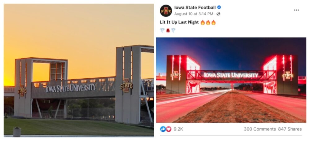 Front Lit Channel Letters at Iowa State University